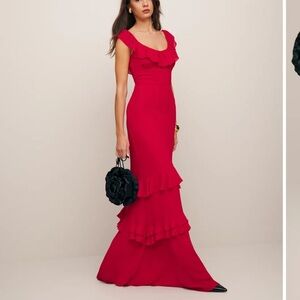 Reformation NWT Cherry Red Tripoli Dress